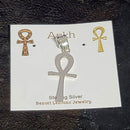Sterling Silver Pendant - Ankh Cross 1.25"H