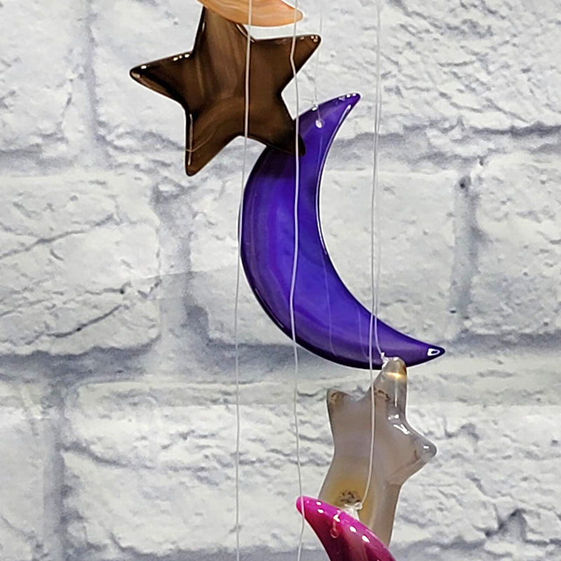Agate Wind Chimes - Moon and Stars