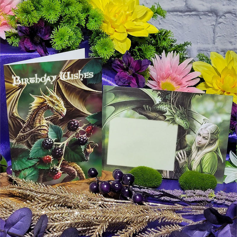 Card - Blackberry Dragon Birthday by Anne Stokes