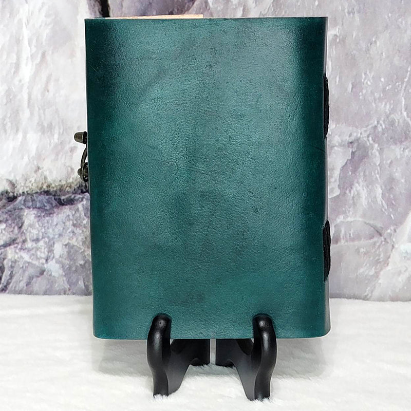 Leather Journal -  Green Pentagram w/Latch - 5" x 7"