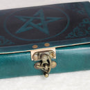Leather Journal -  Green Pentagram w/Latch - 5" x 7"