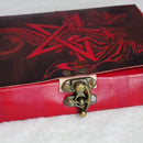 Leather Journal -  Red Dragon & Pentagram w/Latch - 5" x 7"