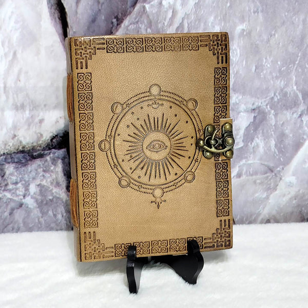 Leather Journal -  Moon Phase w/Latch - 5" x 7"