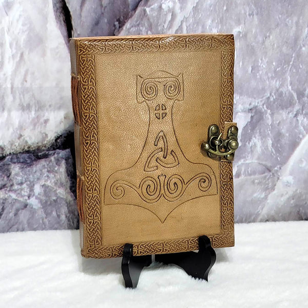 Journal en cuir - Marteau de Thor (Mjollnir) avec loquet - 5" x 7"