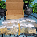 Dried Herbary Sampler Kit for Spells - 20 Sample Bags & a Palo Santo Stick