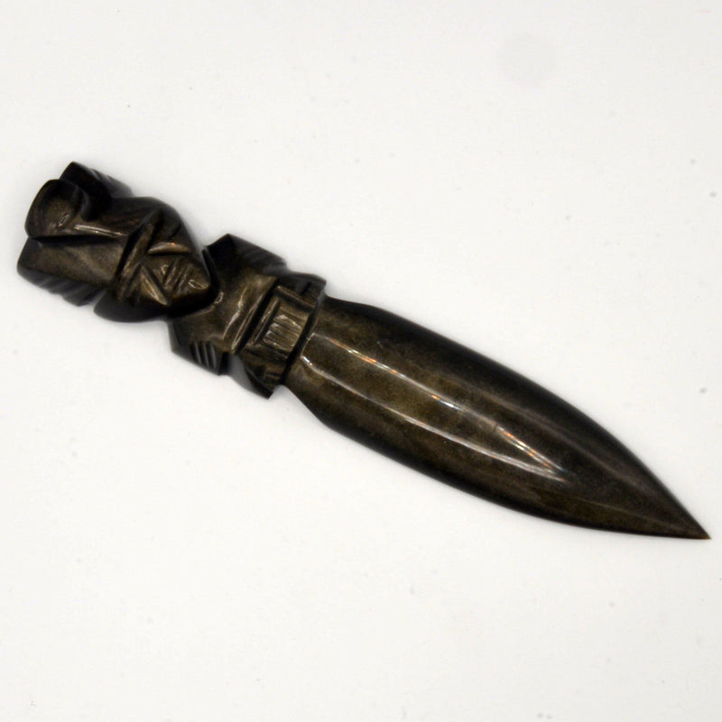 Athame - Goldsheen Obsidian Athame - 6.5" to 8.5"-Home/Altar-Kheops-The Bat Witch Cavern