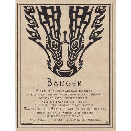 Animal Prayers - Badger-Tarot/Oracle-Azure Green-The Bat Witch Cavern