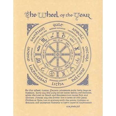Wicca/Witchcraft - Pagan Year Poster-Tarot/Oracle-Azure Green-The Bat Witch Cavern
