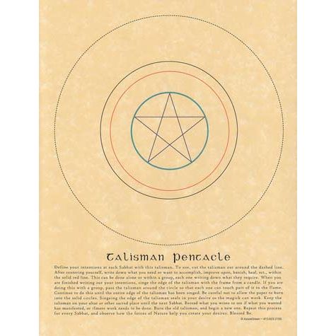 Wicca/Witchcraft - Talisman Pentacle poster-Tarot/Oracle-Azure Green-The Bat Witch Cavern