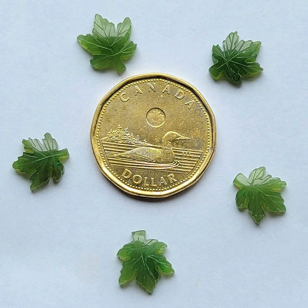 Feuille d'érable Jade néphrite canadien 0,5"