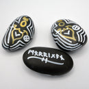 Morrigan Stone with Painted Runes-KW-The Bat Witch Cavern