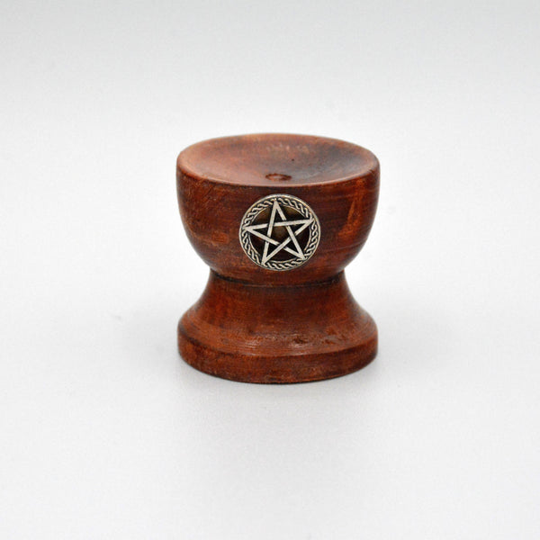 Wood Stand for Sphere with Pentacle (1.25" x 1.25")-Crystals/Stones-Kheops-The Bat Witch Cavern