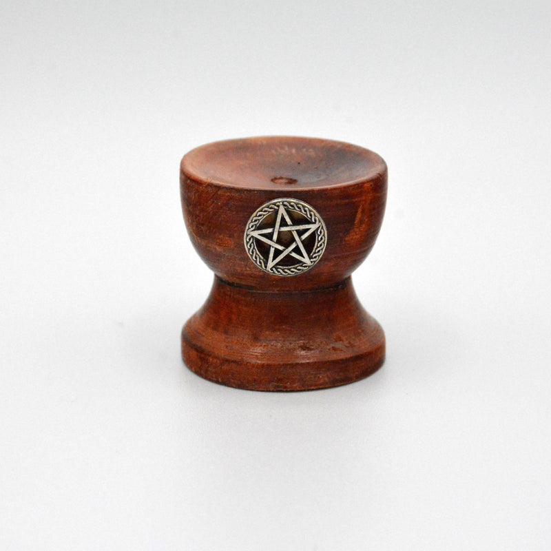Wood Stand for Sphere with Pentacle (1.25" x 1.25")-Crystals/Stones-Kheops-The Bat Witch Cavern