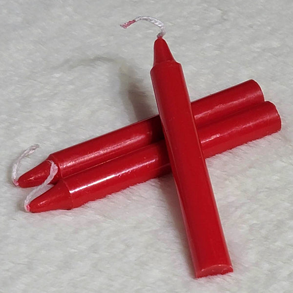Mini bougie rituelle/sort - Paquet de 3 (Rouge)