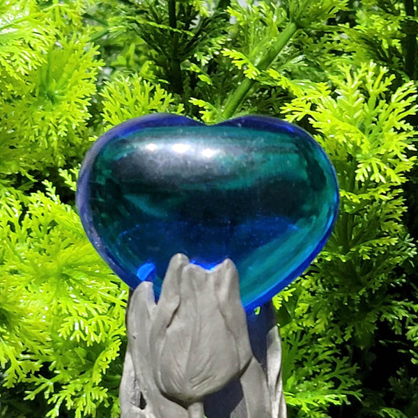 Coeur gonflé - Obsidienne bleu foncé 0,75" - 1"