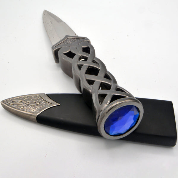 Athame - Scottish Athame (Blue Crystal) - 8.5" Long-Home/Altar-Azure Green-The Bat Witch Cavern