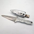 Athame - Fancy Silver Toned - 6" Long-Home/Altar-Azure Green-The Bat Witch Cavern