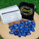 Rune Set - Blue Onyx with Velvet Bag