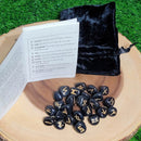 Rune Set - Black Agate with Velvet Bag