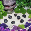 Pierre roulée obsidienne flocon de neige rouge