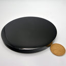 Black Obsidian Scrying Mirror - 5"-Home/Altar-Azure Green-The Bat Witch Cavern