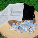 Rune Set - Opalite with Velvet Bag