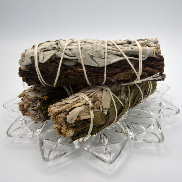 Smoke Cleansing - White Sage and Peppermint 3-4" (3 Pack)-Scents/Oils/Herbs-Kheops-The Bat Witch Cavern
