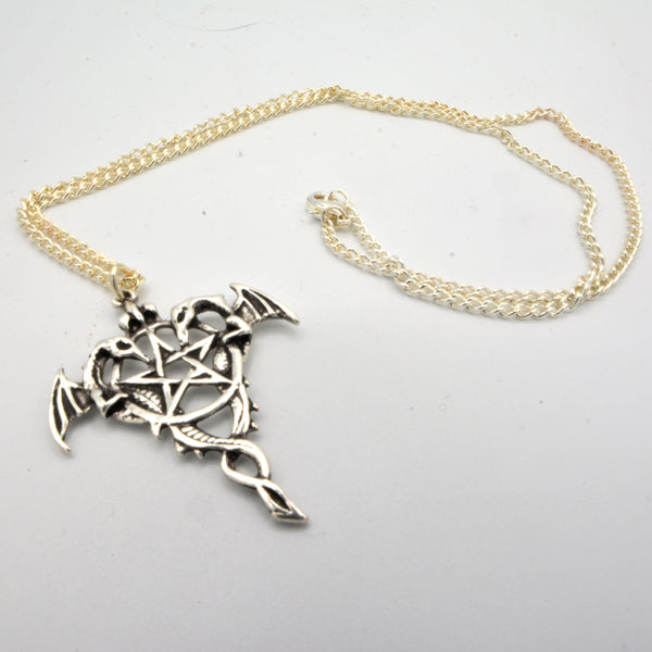 Pendant and Necklace - Dragon Pentagram-Jewellery-Starlinks-The Bat Witch Cavern