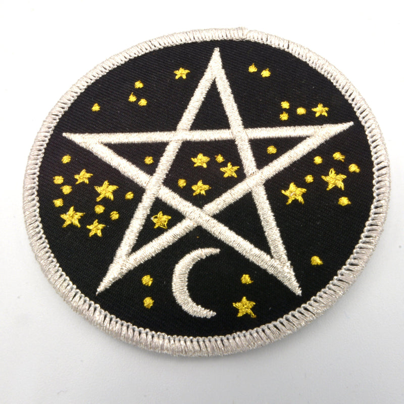 Iron-on Patch - Starry Pentagram 3"-Home/Altar-Azure Green-The Bat Witch Cavern