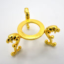 Gold Plated Flower Gazing Ball Stand-Home/Altar-Azure Green-The Bat Witch Cavern