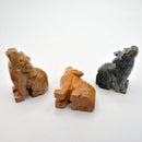 Loup sculpté en onyx – Environ 2,5 cm à 5 cm de haut