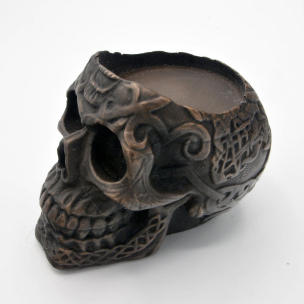 Celtic Skull Votive Holder - Cold Cast Resin-Crafted Products-The Bat Witch Cavern-Bronze-The Bat Witch Cavern