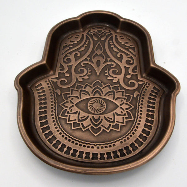 Hamsa Hand Trinket Dish - Cold Cast Resin-Crafted Products-The Bat Witch Cavern-Bronze (Style 1)-The Bat Witch Cavern