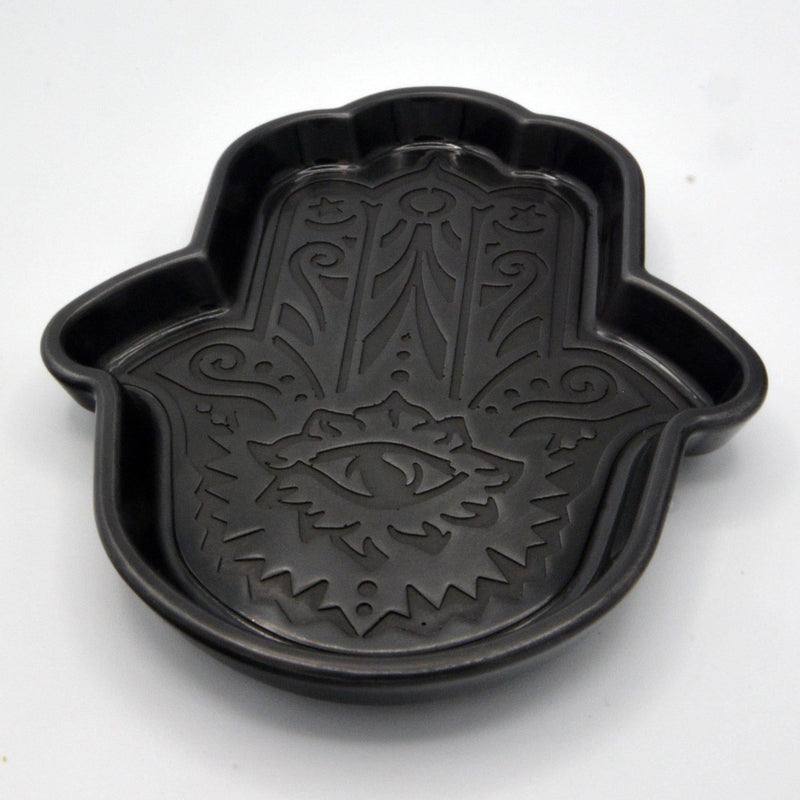 Hamsa Hand Trinket Dish - Cold Cast Resin-Crafted Products-The Bat Witch Cavern-Iron (Style 1)-The Bat Witch Cavern