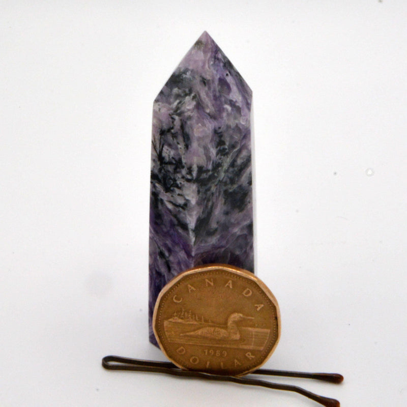 Charoite Polished Obelisk (2.75" Height)-Crystals/Stones-Kheops - SR-The Bat Witch Cavern