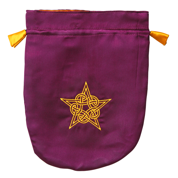 Purple Satin Celtic Pentagram Tarot Bag-Home/Altar-Starlinks-The Bat Witch Cavern