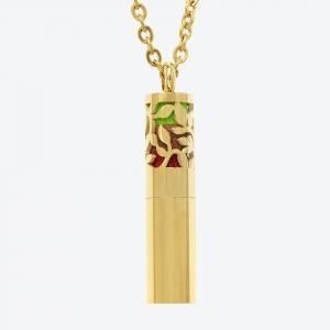 Pendant - Aroma Therapy Tube - Gold Leaf-Jewellery-Quanta Distribution Inc.-The Bat Witch Cavern