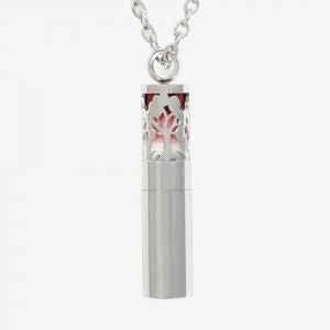 Pendant - Aroma Therapy Tube - Silver Leaf-Jewellery-Quanta Distribution Inc.-The Bat Witch Cavern