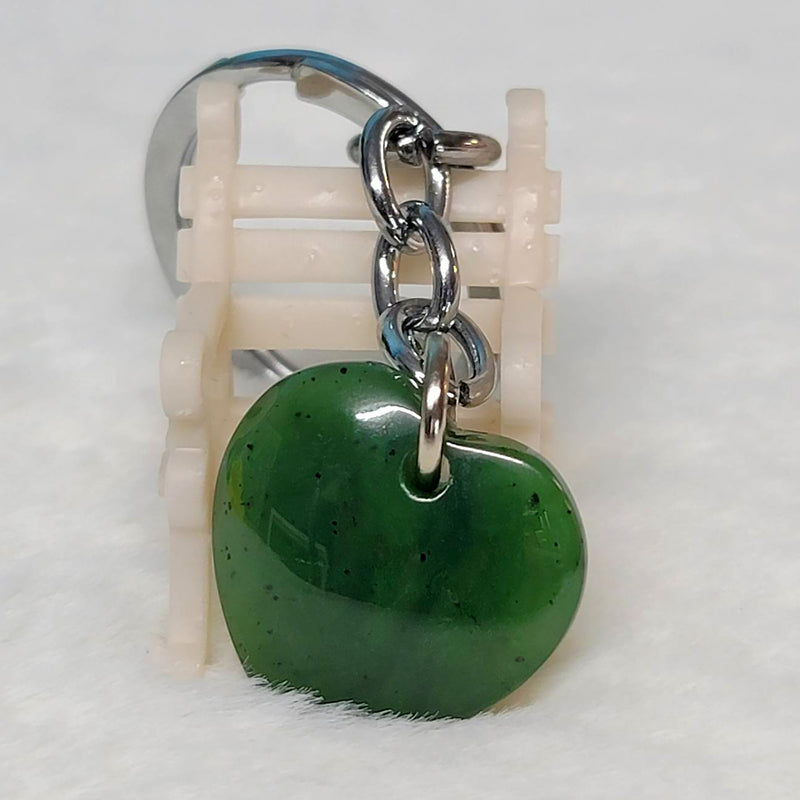 Keychain - Heart - Canadian Jade Nephrite  0.85"