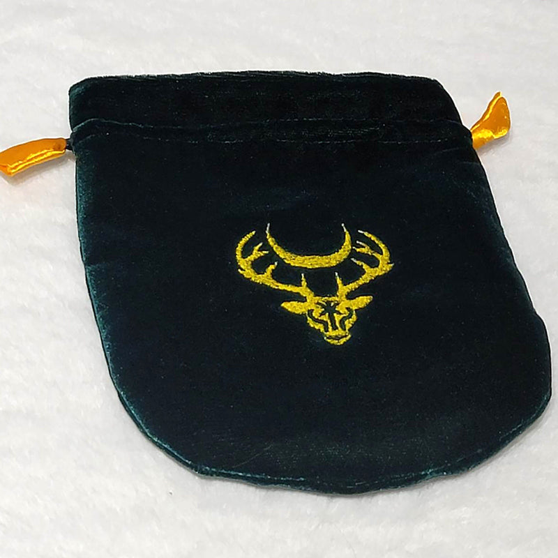 Green Velvet Moon Stag Tarot Bag