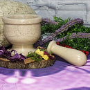 Mortier et pilon, marbre beige de Vérone, 4"