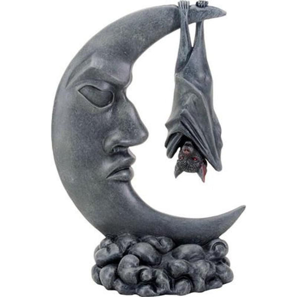 Bat on Moon Statue-Home/Altar-Quanta Distribution Inc.-The Bat Witch Cavern