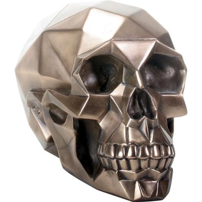 Bronze Polygon Skull-Home/Altar-Quanta Distribution Inc.-The Bat Witch Cavern