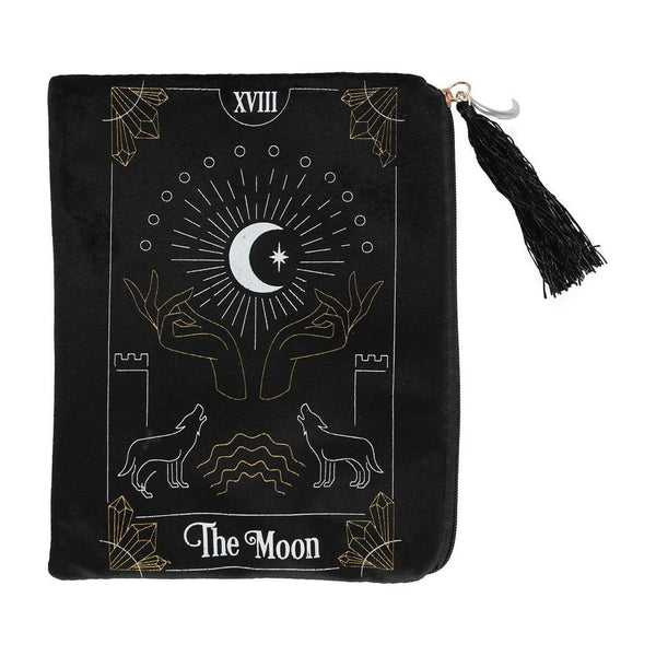 The Moon Black Velvet Zippered Tarot Bag-Home/Altar-Starlinks-The Bat Witch Cavern