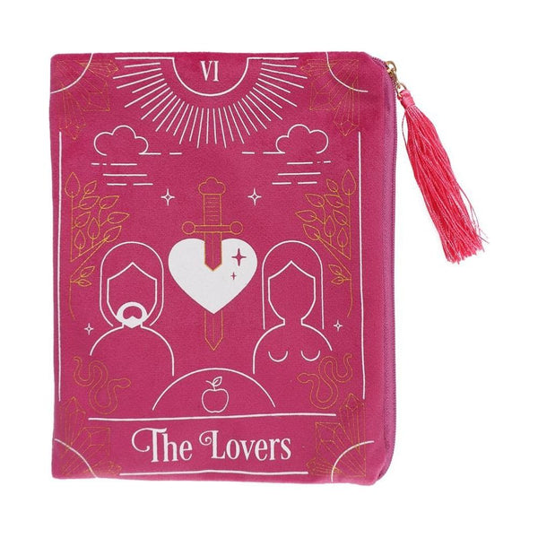 The Lovers Pink Velvet Zippered Tarot Bag-Home/Altar-Starlinks-The Bat Witch Cavern