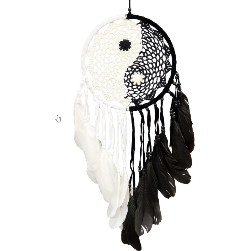 Dreamcatcher - Wooven Yin Yang - 8" Diameter-Home/Altar-Kheops-The Bat Witch Cavern