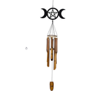 Bamboo Windchime - Triple Moon Pentacle 22"-Home/Altar-Kheops-The Bat Witch Cavern