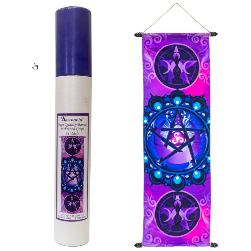 Pentacle Banner - 14" x 36"-Home/Altar-Kheops-The Bat Witch Cavern