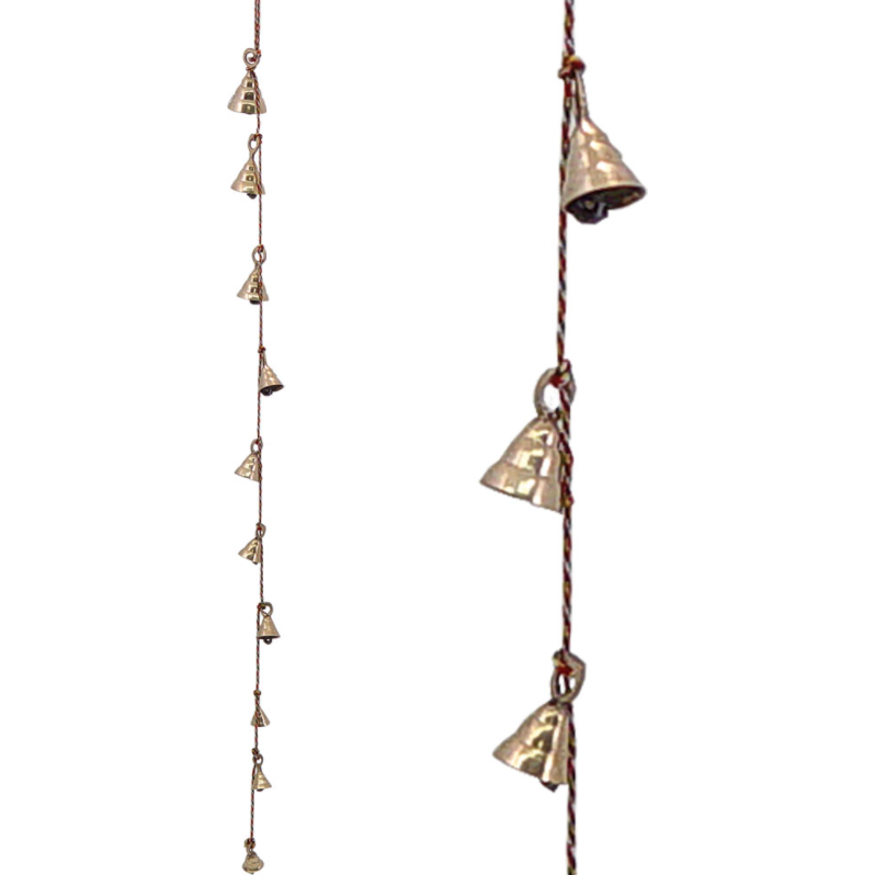 Hanging Brass Bells - 42" Long