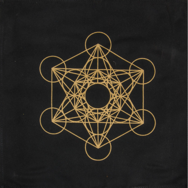 Crystal Grid Fabric - Metatron 12"x12"-Home/Altar-Kheops-The Bat Witch Cavern